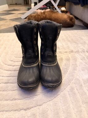 Sorel Black and Gray Waterproof Winter Boots